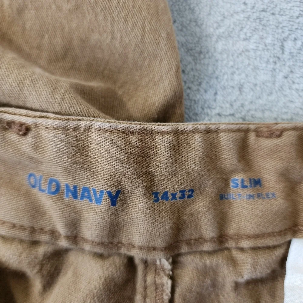 Old Navy Men's Slim Built In Flex‎ 34 Khaki Pants Preppy Inseam 29